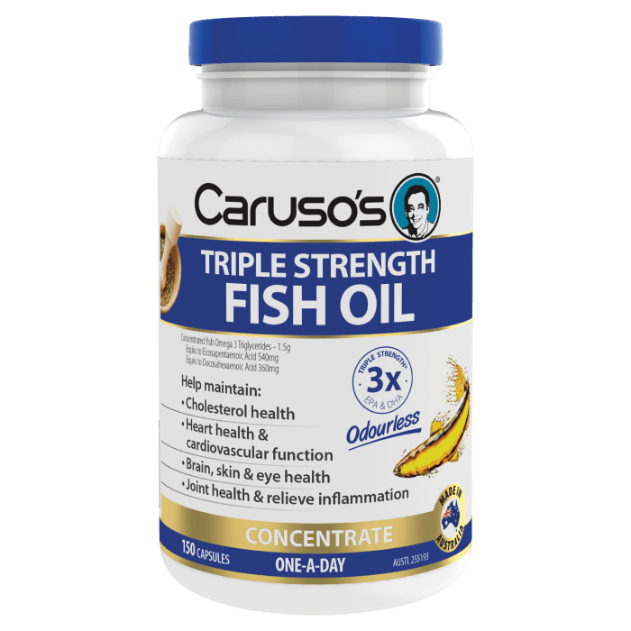 Caruso's Triple Strength Fish Oil Concentrate - 150 Capsules